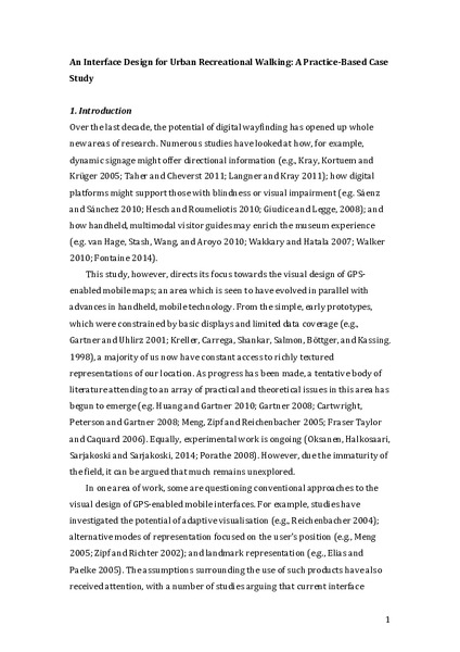 An Interface Design for Urban Recreational Walking: A Practice-Based Case Study