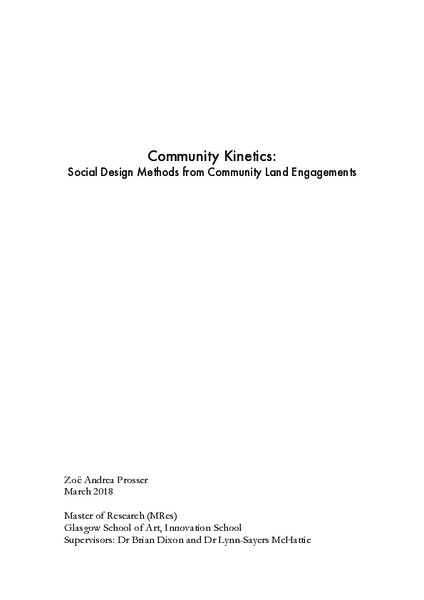 Community Kinetics: Social Design Methods from Community Land Engagements