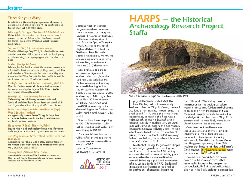HARPS, the Historical Archaeology Research Project on Staffa