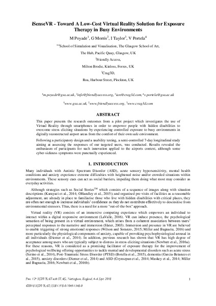 iSenseVR - Toward A Low-Cost Virtual Reality Solution for Exposure Therapy in Busy Environments