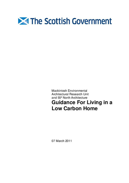 Guidance For Living in a Low Carbon Home