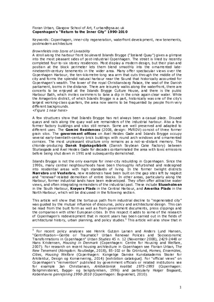 Copenhagen’s “Return to the Inner City” 1990-2010
