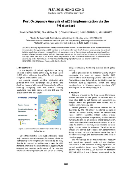 Post Occupancy Analysis of nZEB Implementation via the PH Standard