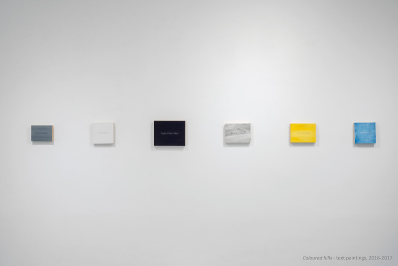 "Coloured hills" - a series of text based paintings and related work