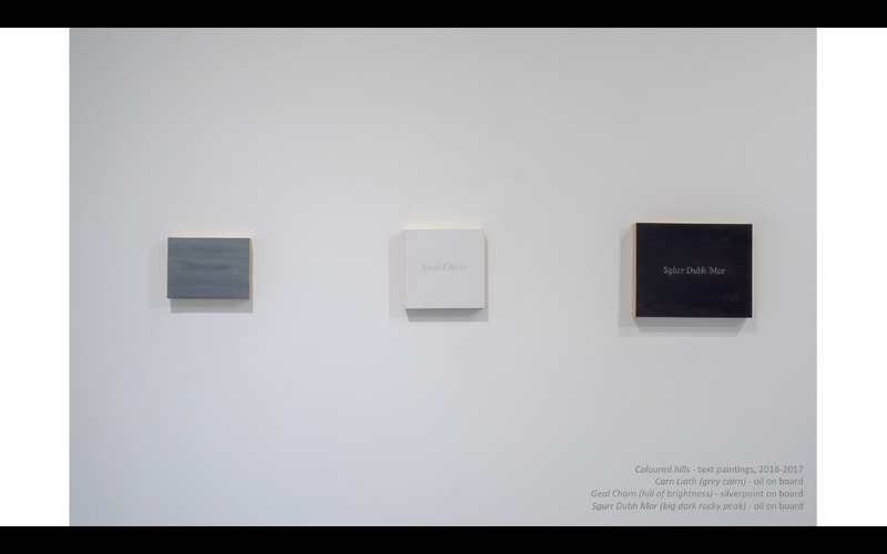 "Coloured hills" - a series of text based paintings and related work