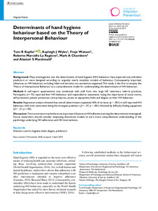 Determinants of hand hygiene behaviour based on the Theory of Interpersonal Behaviour
