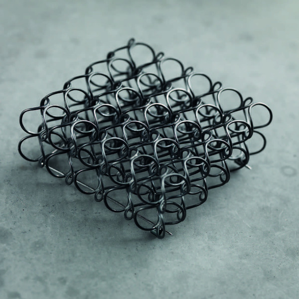 wire circles brooch, oxidised silver, 60 x 60mm