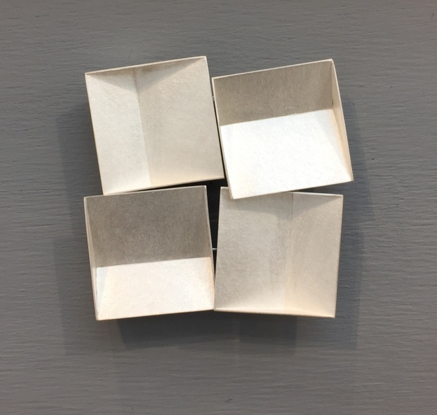 four squares fold brooch, silver, 60mm x 60 mm