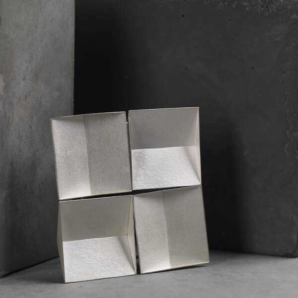 silver kinetic brooch.  60x60mm