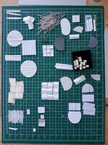 samples in paper and silver