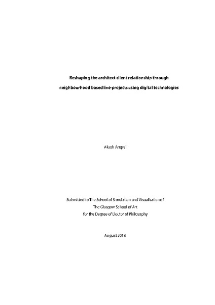 Reshaping the architect-client relationship through neighbourhood based live-projects using digital technologies
