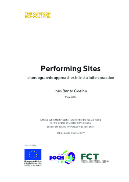 Performing Sites: choreographic approaches in installation practice
