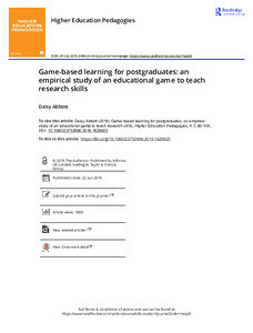 Game-based learning for postgraduates: an empirical study of an educational game to teach research skills