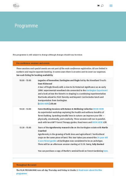 published conference programme