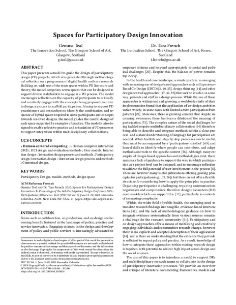 Spaces for Participatory Design Innovation