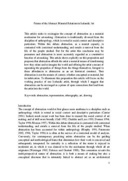 Prisms of the Abstract: Material Relations in Icelandic Art