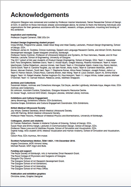 acknowledgements panel