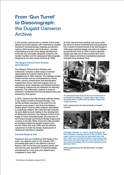 Dugald Cameron panel 1