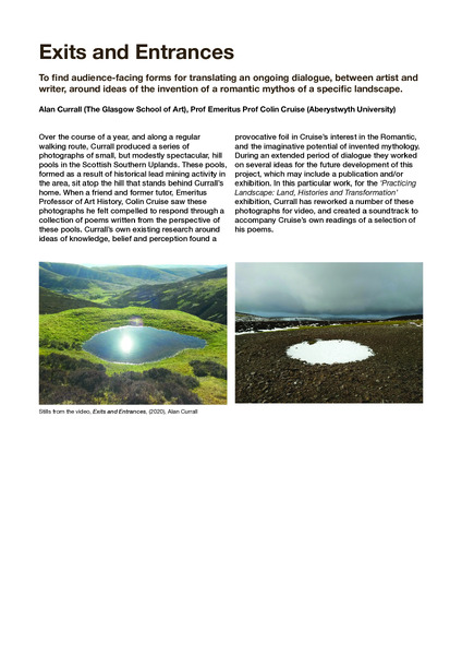 Research panels for Practicing Landscape: Land, Histories and Transformation', The Lighthouse, Glasgow, 2020
