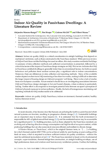 Indoor Air Quality in Passivhaus Dwellings: A Literature Review
