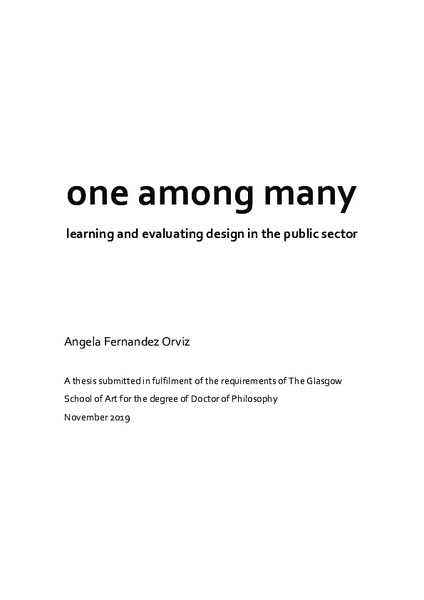 One among many, learning and evaluating design in the public sector