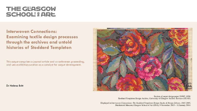 Interwoven Connections: Examining textile design processes through the archives and untold histories of Stoddard Templeton