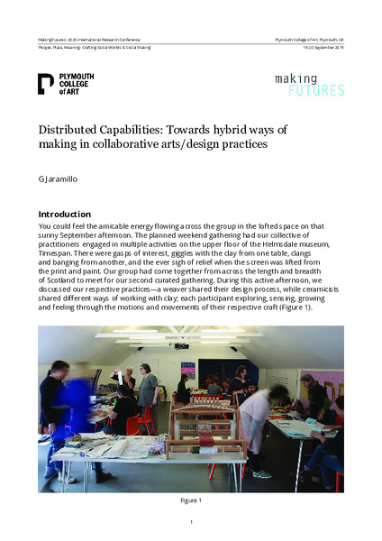 Distributed Capabilities: Towards hybrid ways of making in collaborative arts/design practices