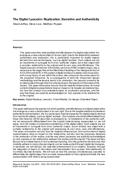 The Digital Laocoön: Replication, Narrative and Authenticity
