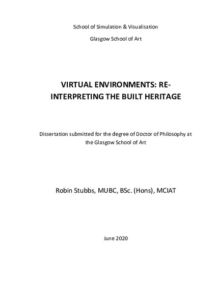 Virtual Environments: Re-Interpreting the Built Heritage