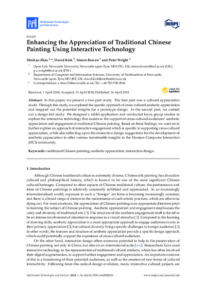 Enhancing the Appreciation of Traditional Chinese Painting Using Interactive Technology
