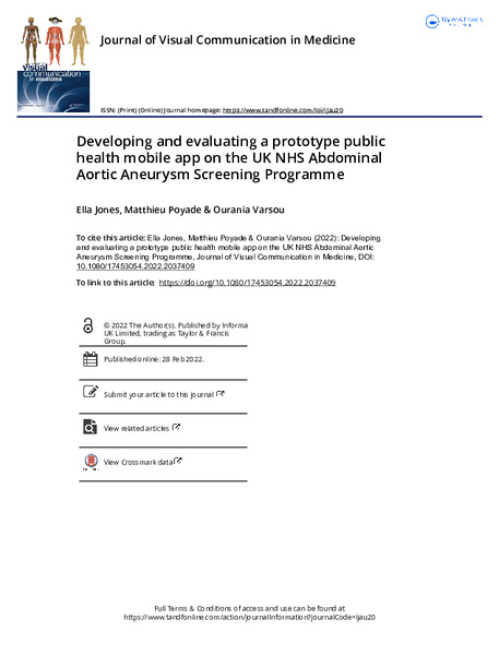 Developing and Evaluating a Prototype Public Health Mobile App on the UK NHS Abdominal Aortic Aneurysm Screening Programme
