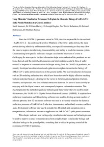 Using Molecular Visualisation Techniques To Explain the Molecular Biology of SARS-CoV-2 Spike Protein Mutations to a General Audience