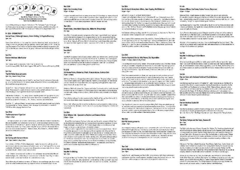 Old Hair Programme April 2018, Curated by Rob Churm