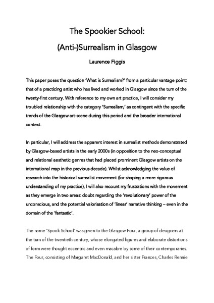 The Spookier School: (Anti-)Surrealism in Glasgow