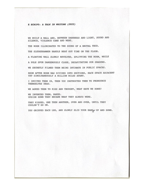 A Talk in Writing (2022)