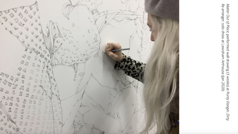 Matter Out of Place (2019) wall drawing in pencil / performance