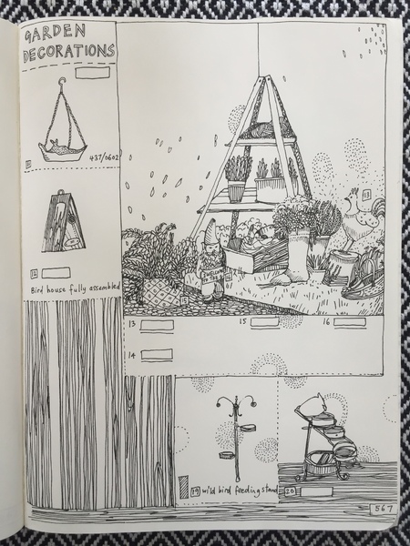 Page 567. Garden & DIY. ‘Streetwize Galvanised Steel Chicken Effect Bath’ (Plaguecation: book of drawings)