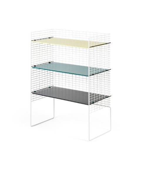 Ama shelving for Design Exhibition Scotland, photograph by James Robertson & DES