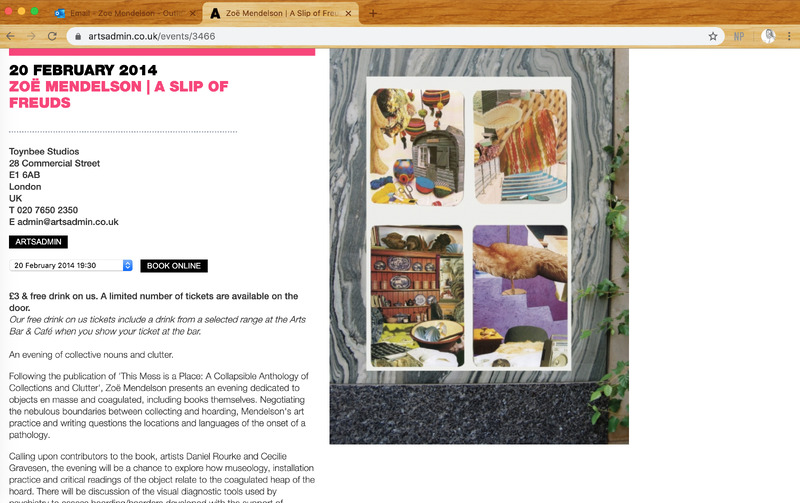 Mendelson Slip of Freuds ArtsAdmin 2014