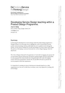 Workshop: Applying design thinking and methods to services.
