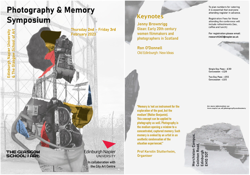 Flyer for 'Photography and Memory' symposium
