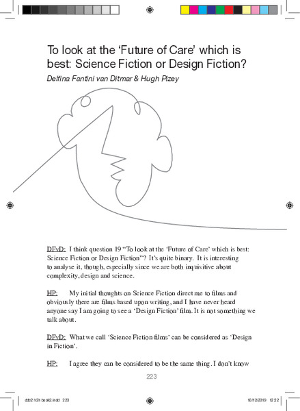 To look at the 'future of care' which is best - science fiction or design fiction?