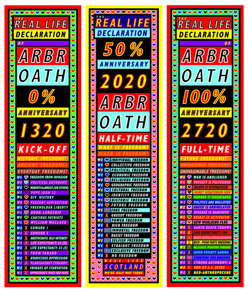 The Real Life Declaration of Arbroath; 1320-2720, "We're Half way There" (plus 2) 2022 

Real Life Cop 26 Souvenir T- Shirt, Real Life is Dead No 1
Real Life Cop 26 Souvenir T- Shirt, Real Life is Dead No 2
Real Life Cop 26 Souvenir T- Shirt, Real Life is Dead No 3