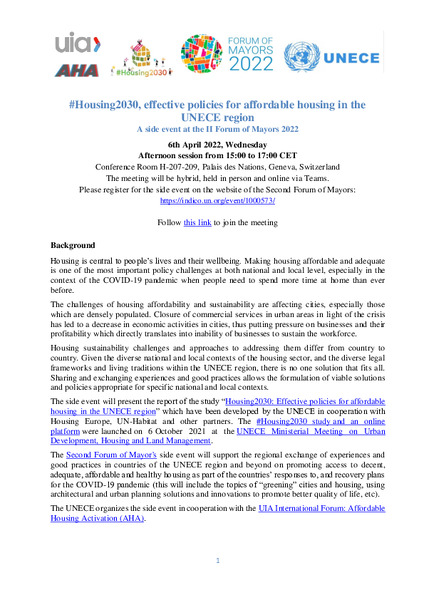 HOUSING: The key to vertical and horizontal integration of the SDGs -  Experience from Scotland & Glasgow