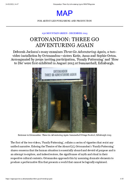 Ortonandon: Three Go Adventuring Again