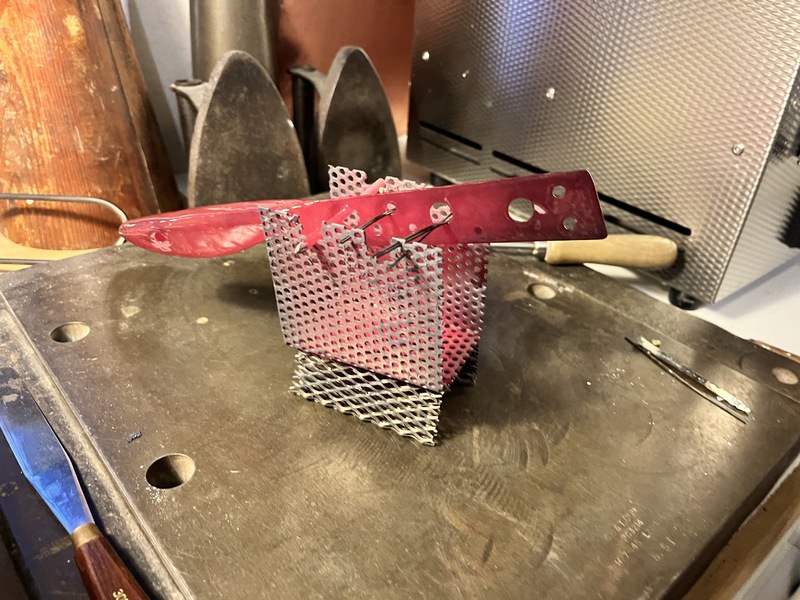 Hot knife- in progress making shot
