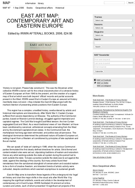 East Art Map: Contemporary Art and Eastern Europe [Book review]