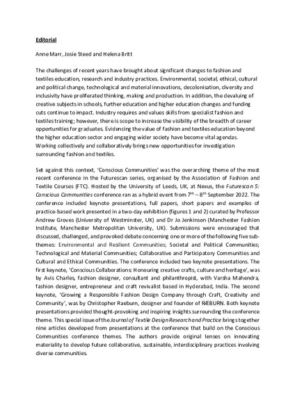 Futurescan 5: Conscious Communities Editorial