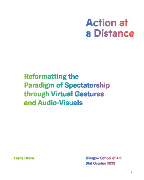 Action at a Distance: Reformatting the Paradigm of Spectatorship through Virtual Gestures and Audio-Visuals