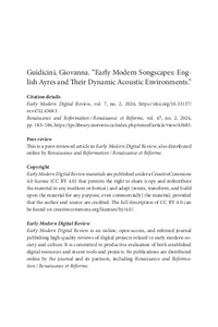 Early Modern Songscapes, English ayres & their dynamic acoustic environments, website
